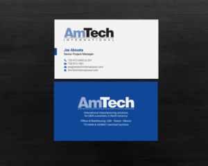 Design de Carte de Visite par chandrayaan.creative pour AmTech International | Design : #16068932