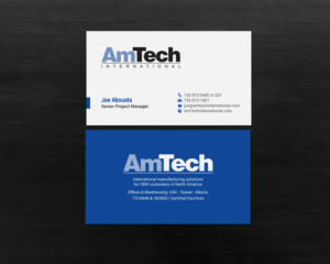 Design de Carte de Visite par chandrayaan.creative pour AmTech International | Design : #16069050