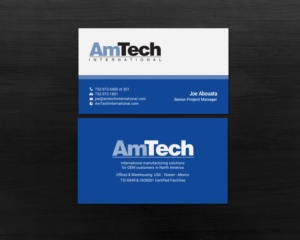 Design de Carte de Visite par chandrayaan.creative pour AmTech International | Design : #16069052