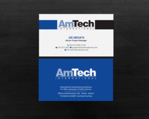 Design de Carte de Visite par chandrayaan.creative pour AmTech International | Design : #16069090