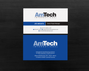 Design de Carte de Visite par chandrayaan.creative pour AmTech International | Design : #16069091