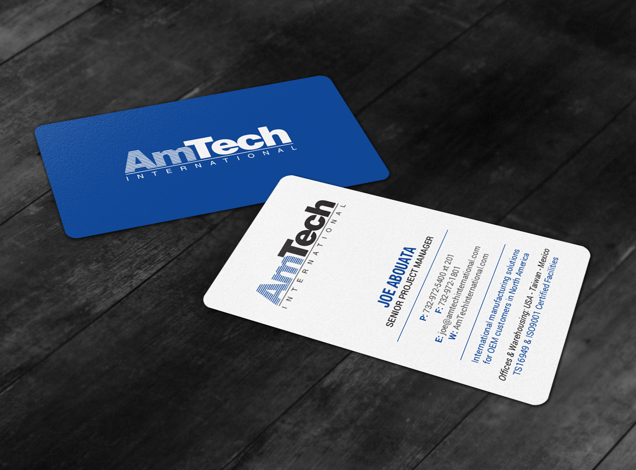 Business Card Design by chandrayaan.creative for AmTech International | Design #16069115