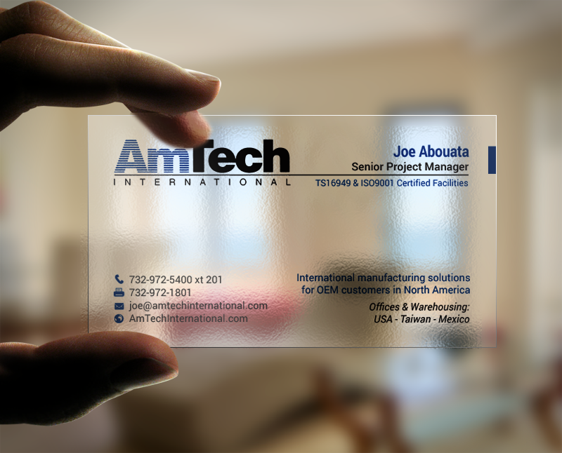 Business Card Design by chandrayaan.creative for AmTech International | Design #16069116