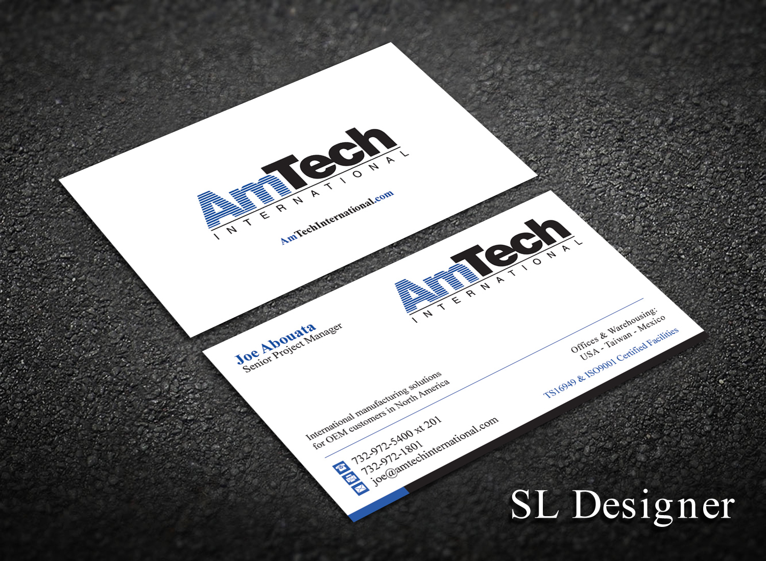 Business Card Design by SL Designer for AmTech International | Design #16060760