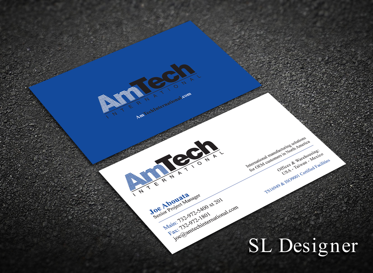 Business Card Design by SL Designer for AmTech International | Design #16060762