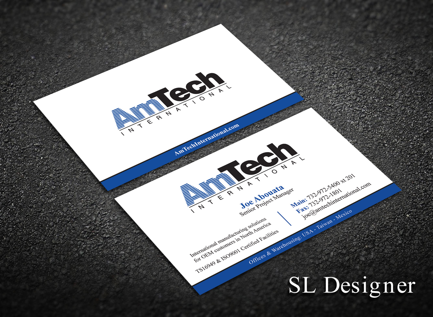 Business Card Design by SL Designer for AmTech International | Design #16060768