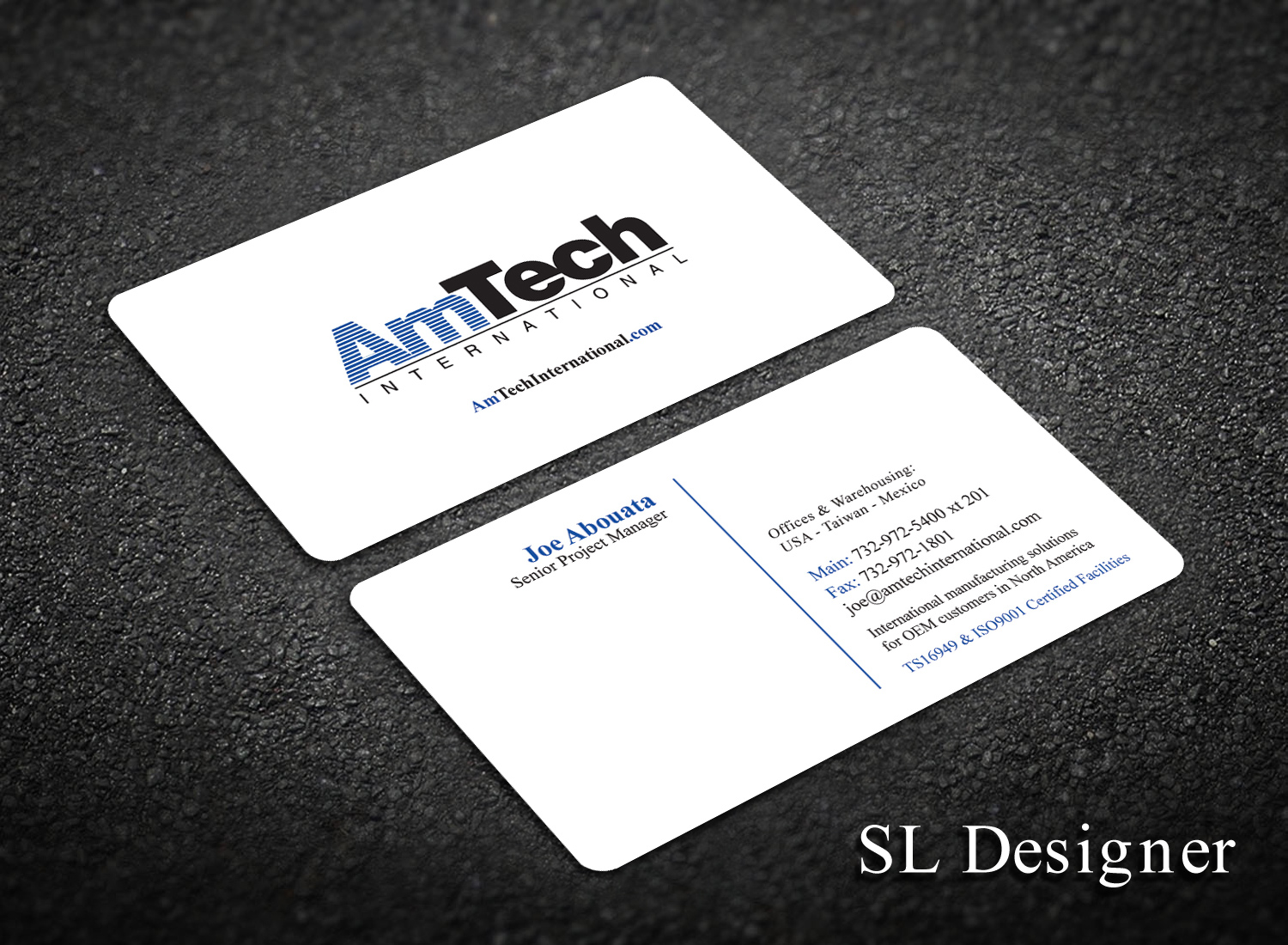 Business Card Design by SL Designer for AmTech International | Design #16060771