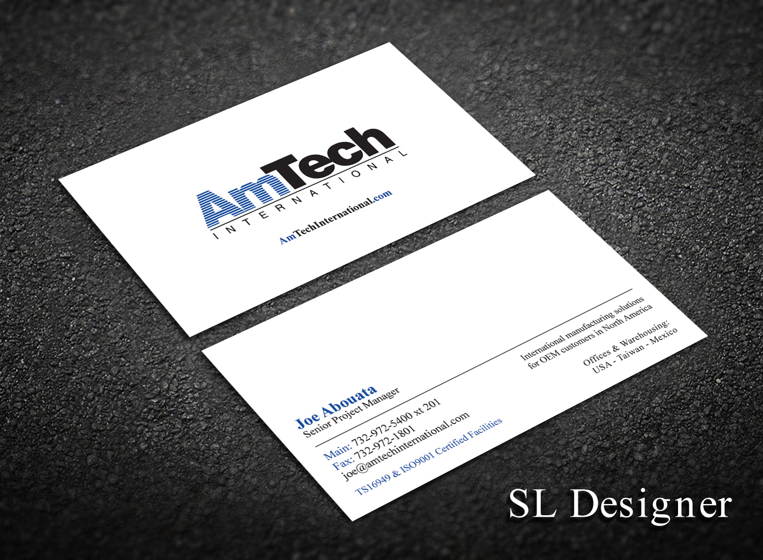 Business Card Design by SL Designer for AmTech International | Design #16060772