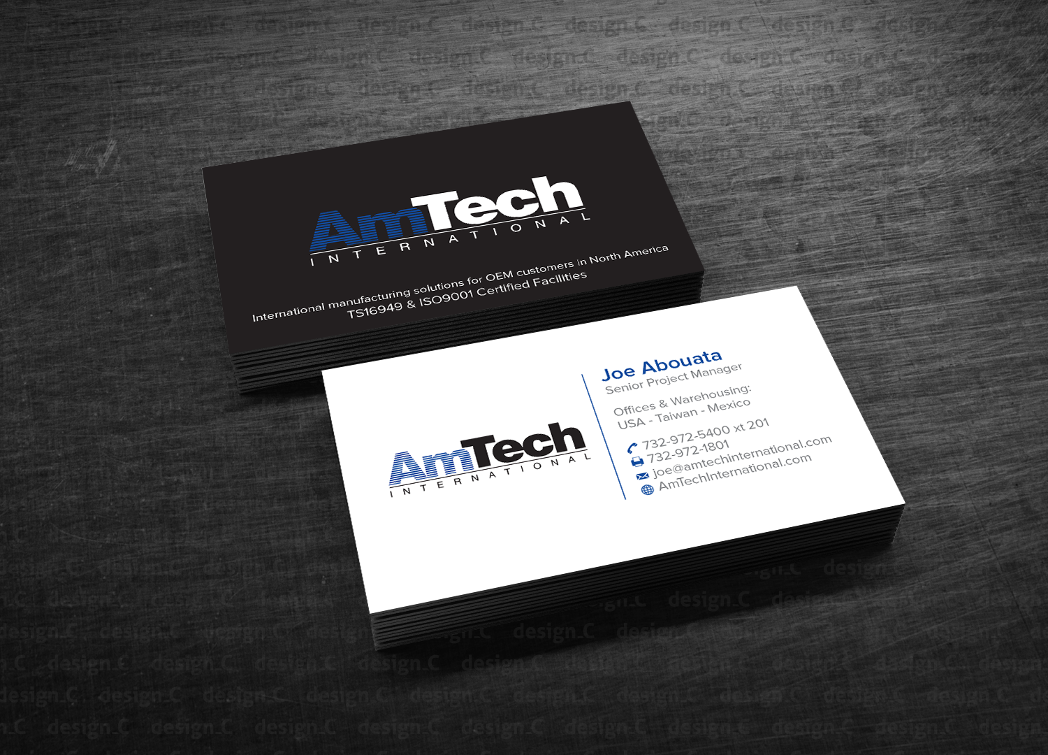 Design de Carte de Visite par design_C. pour AmTech International | Design #16109173