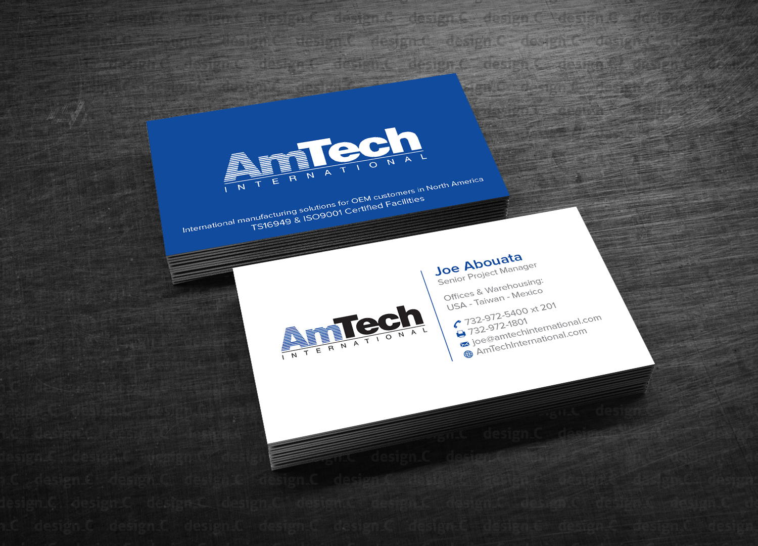 Business Card Design by design_C. for AmTech International | Design #16109174