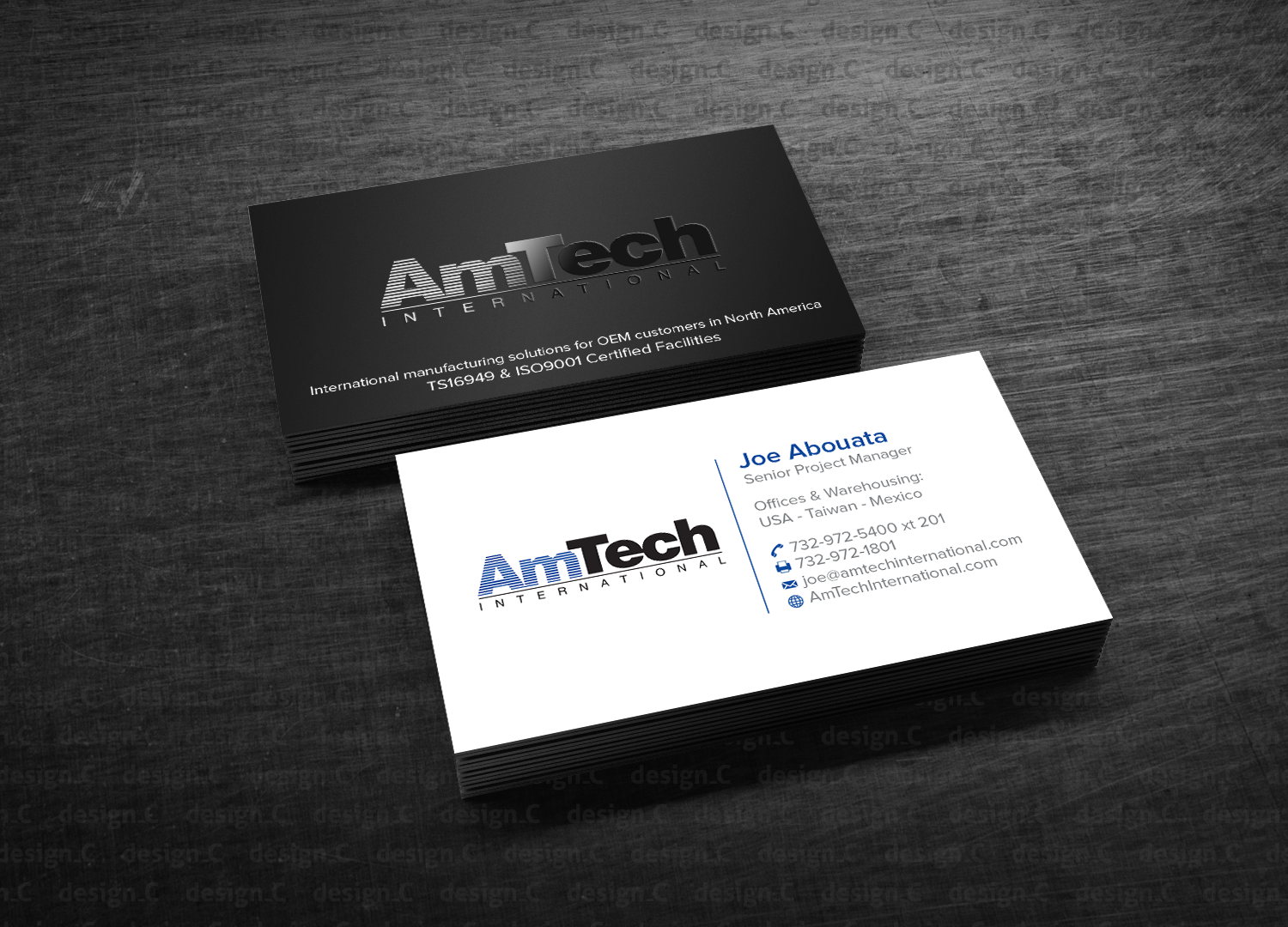Business Card Design by design_C. for AmTech International | Design #16109175