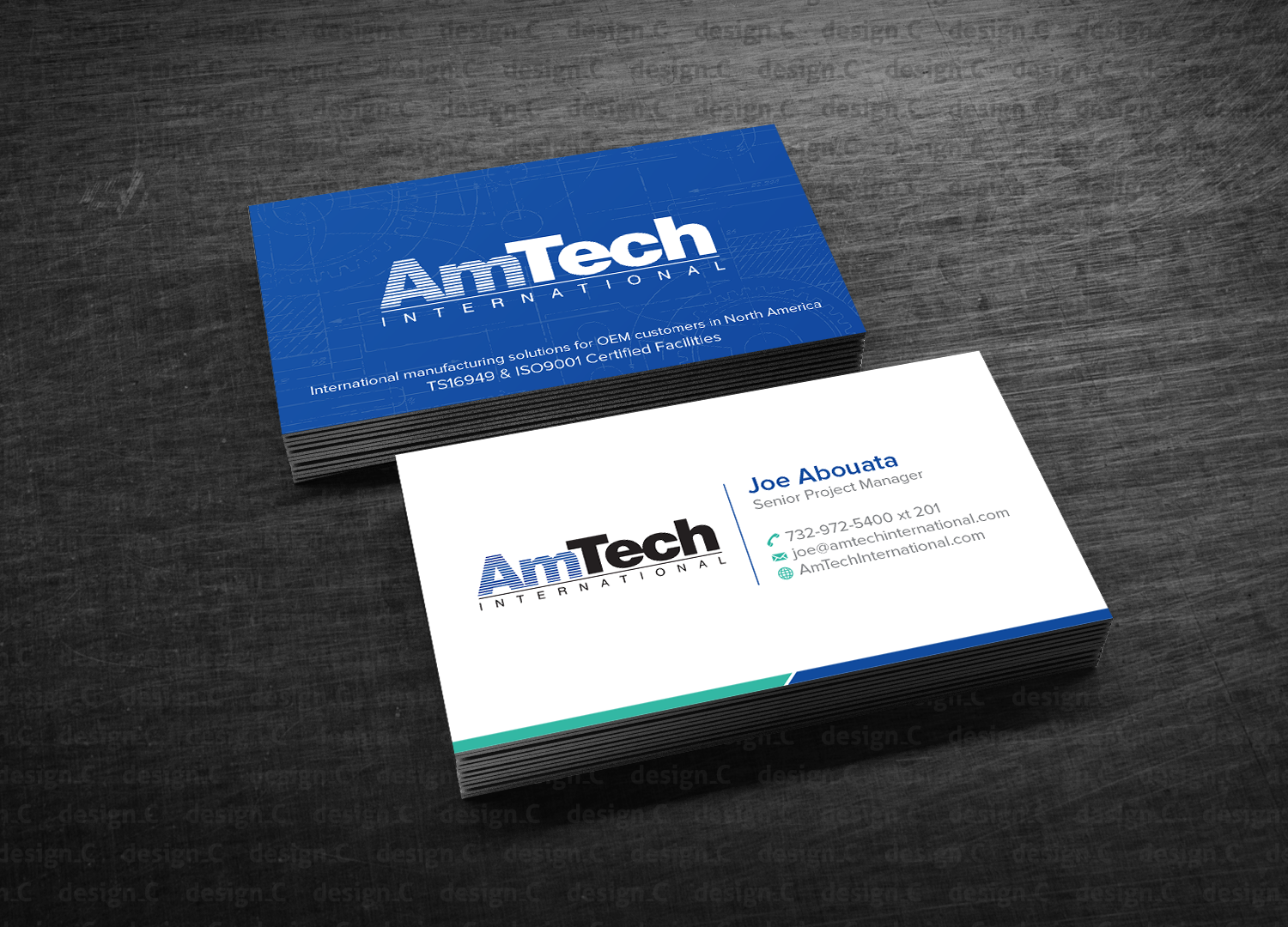 Business Card Design by design_C. for AmTech International | Design #16109200