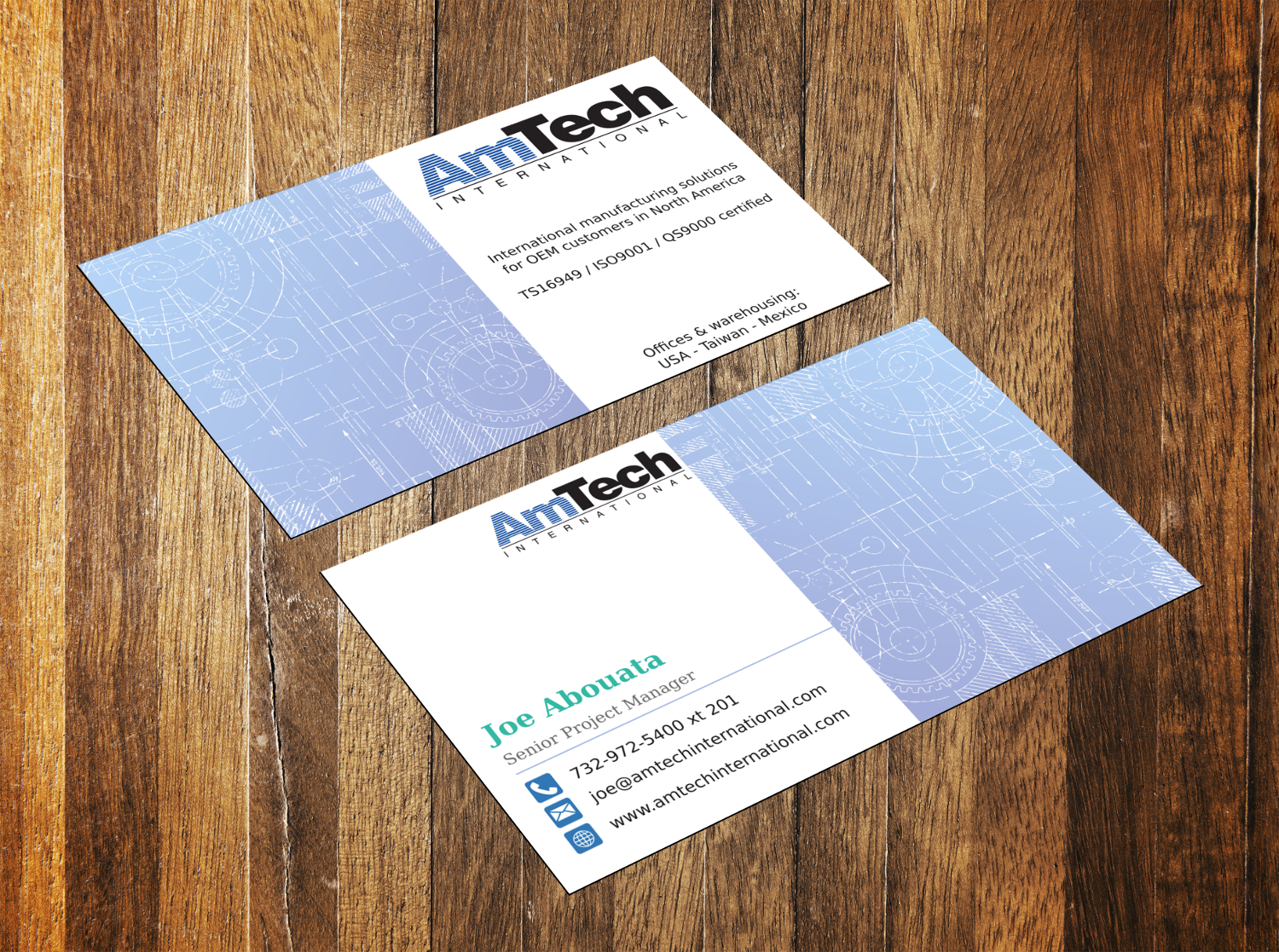 Business Card Design by TanaMa Creations for AmTech International | Design #16081301