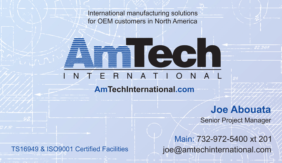 Business Card Design by Balayat843 for AmTech International | Design #16121315