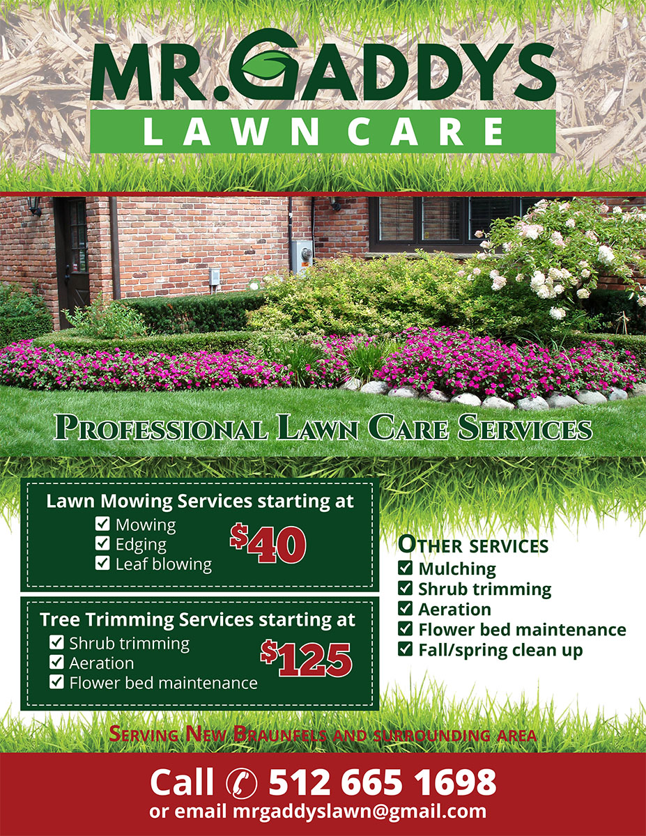 Flyer-Design von Venus L. Penaflor für Mr Gaddys Lawn Care | Design #16018626