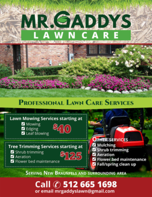 Flyer-Design von Venus L. Penaflor für Mr Gaddys Lawn Care | Design #16019102