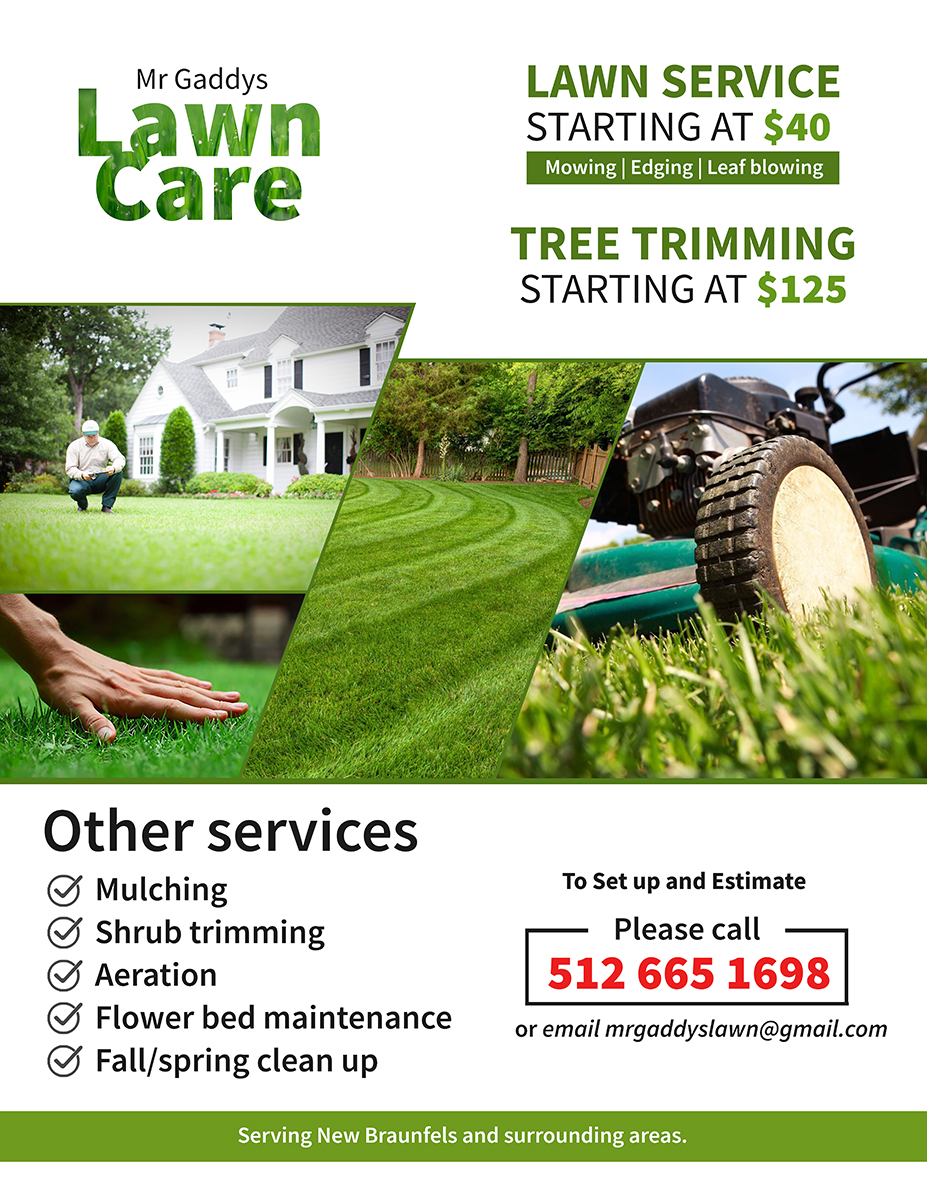 Flyer Design by Gfx.26™ for Mr Gaddys Lawn Care | Design #16016701