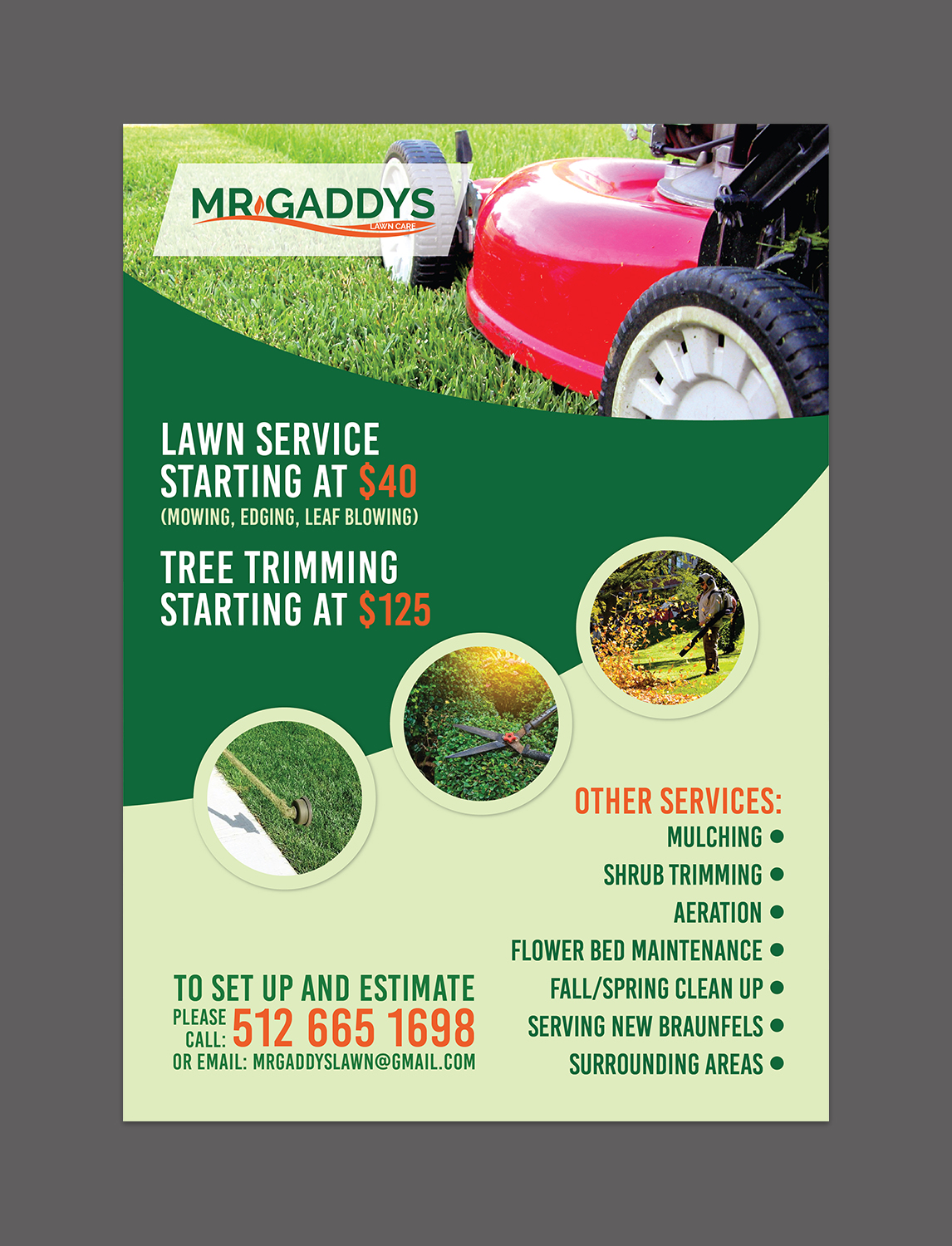 Flyer Design by Titan Solbiz for Mr Gaddys Lawn Care | Design #16015988