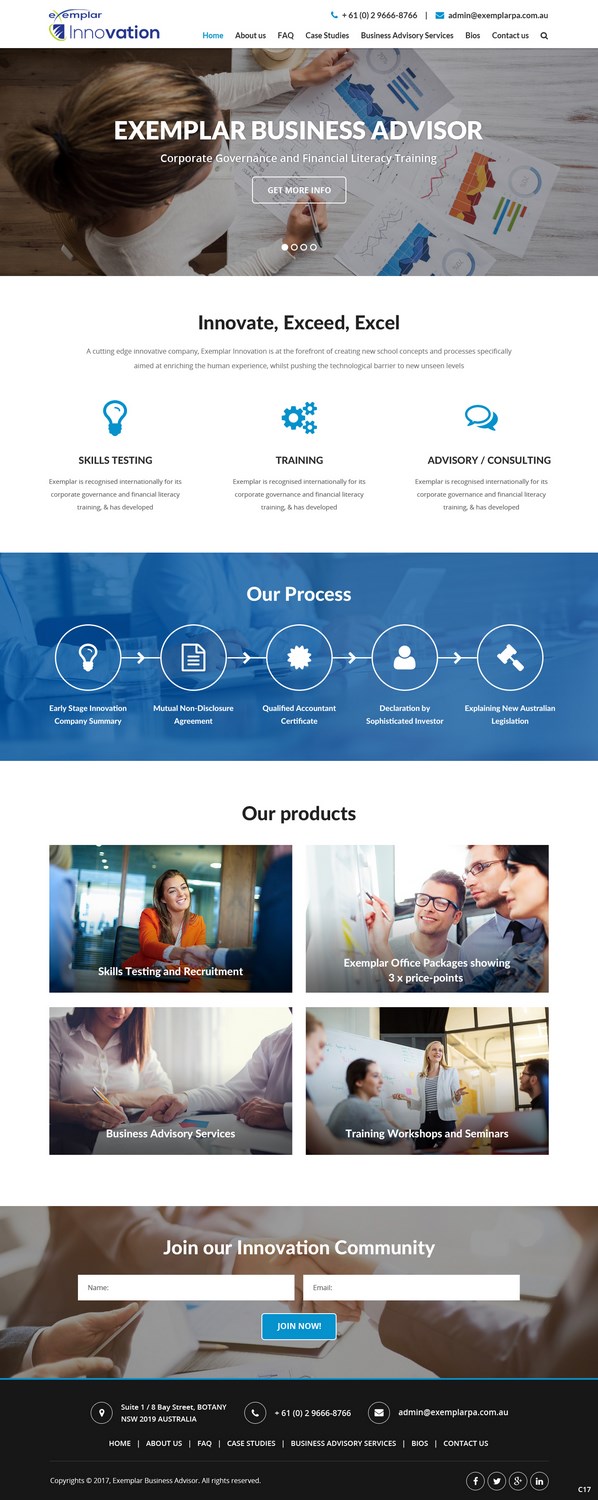 Web-Design von pb für Exemplar Performance Advantage | Design #16010549