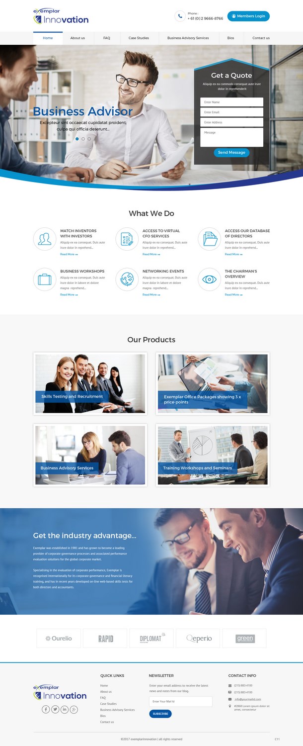 Web-Design von pb für Exemplar Performance Advantage | Design #16010560