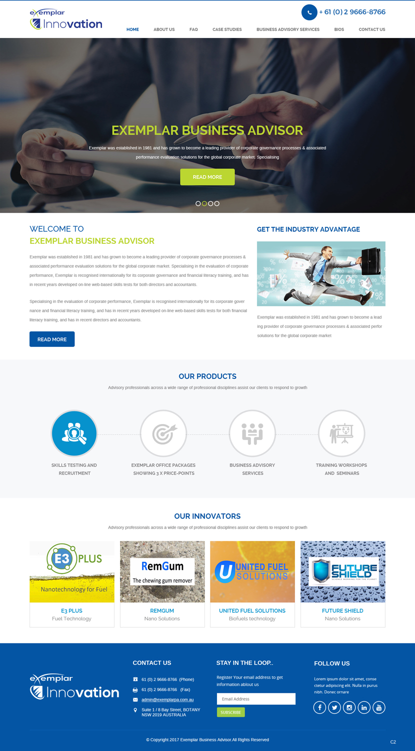 Web Design by pb for Exemplar Performance Advantage | Design #16010563