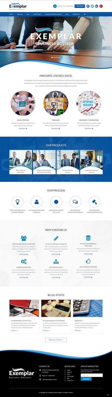 Web Design by pb for Exemplar Performance Advantage | Design #16021810