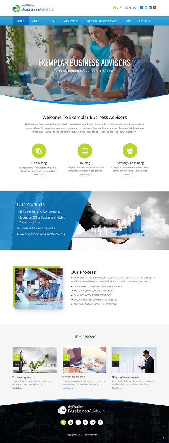 Web Design by pb for Exemplar Performance Advantage | Design #16190919