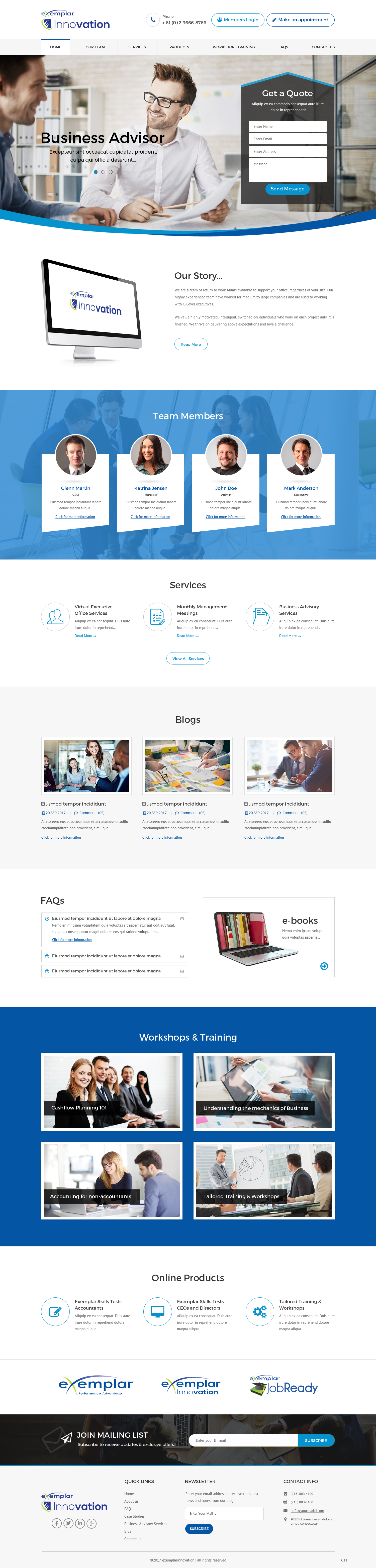 Web Design by pb for Exemplar Performance Advantage | Design: #16225915