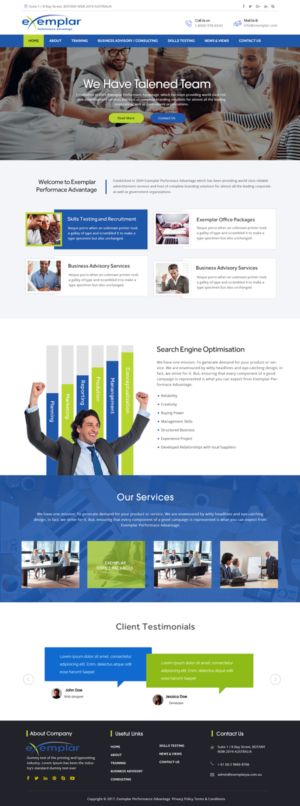 Web-Design von Xclusive Designers für Exemplar Performance Advantage | Design #16149353