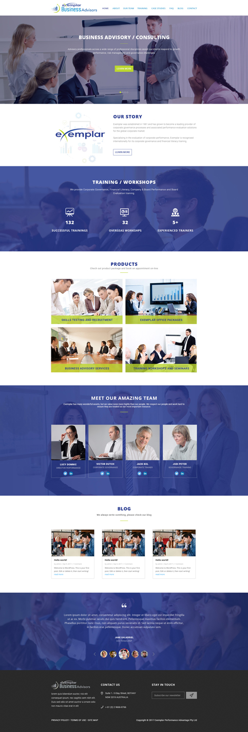 Web Design by CharaFathimalil for Exemplar Performance Advantage | Design #16087989