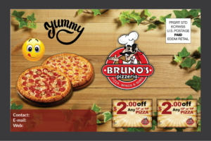 Design de Carte Postale par Deziners Zone pour Bruno's Pizzeria / Varsity Club | Design : #16010158