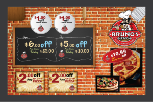 Design de Carte Postale par Deziners Zone pour Bruno's Pizzeria / Varsity Club | Design : #16010160