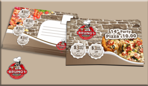 Postcard Design by Petter Goms for Bruno's Pizzeria / Varsity Club | Design #16047227