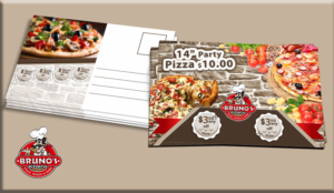 Design de Carte Postale par Petter Goms pour Bruno's Pizzeria / Varsity Club | Design : #16047803
