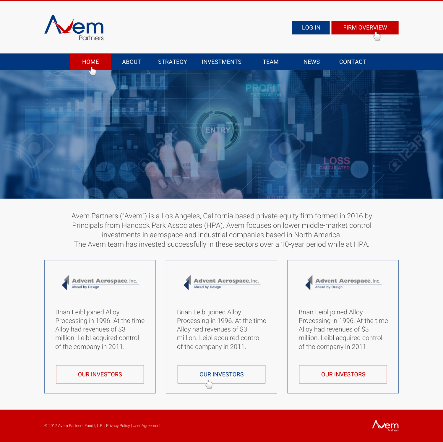 Web Design par INDIAN_Ashok pour Avem Partners | Design #16017602