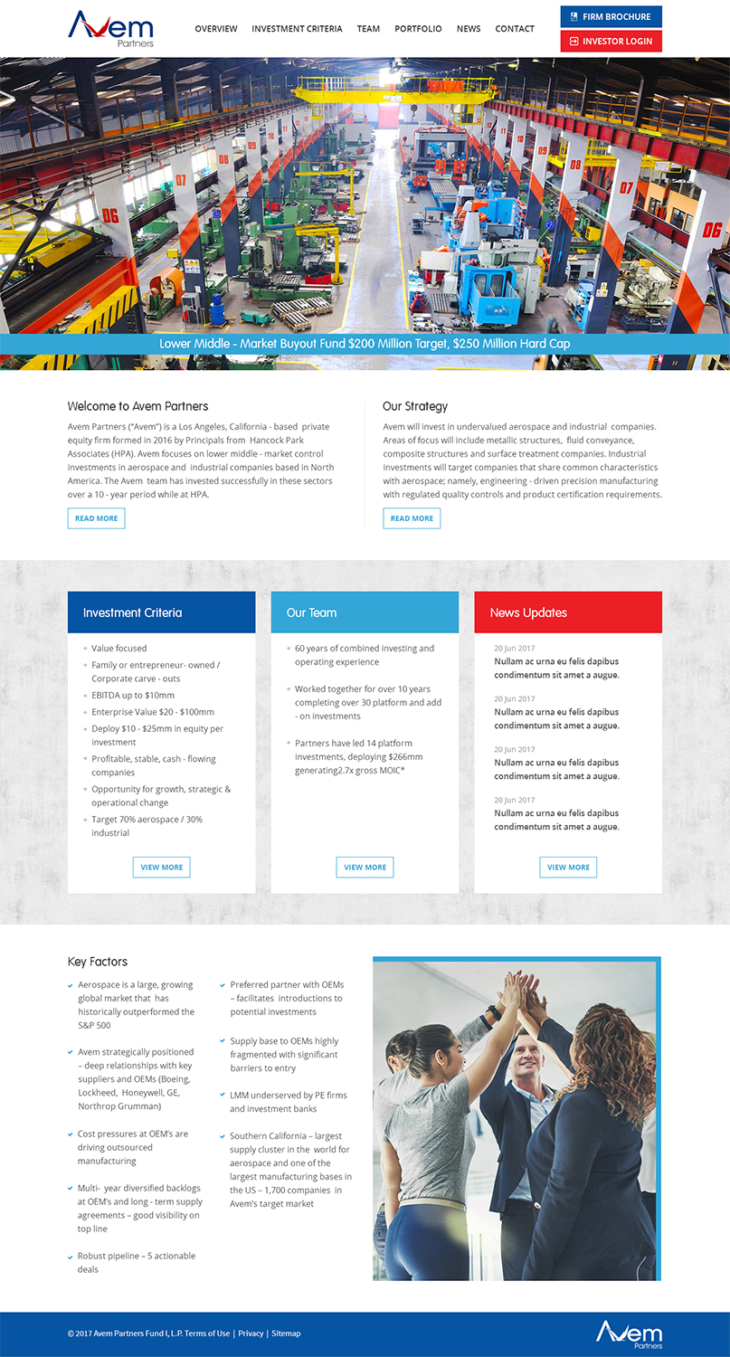 Web Design par RupalTechno pour Avem Partners | Design #16042651