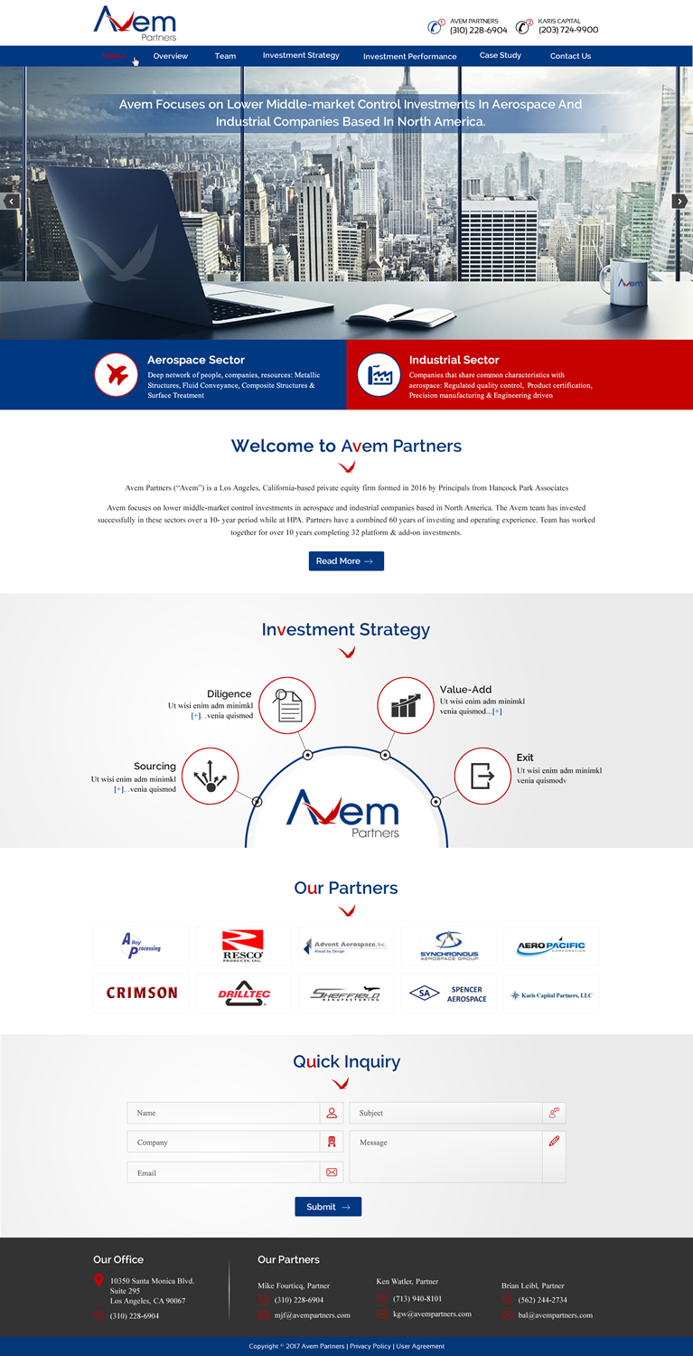 Web Design par HarmiDesigning pour Avem Partners | Design #16064186
