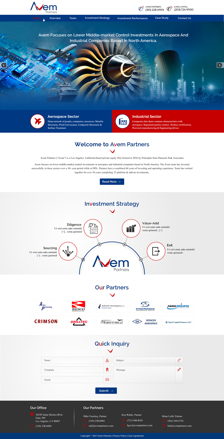 Web Design par HarmiDesigning pour Avem Partners | Design #16064187