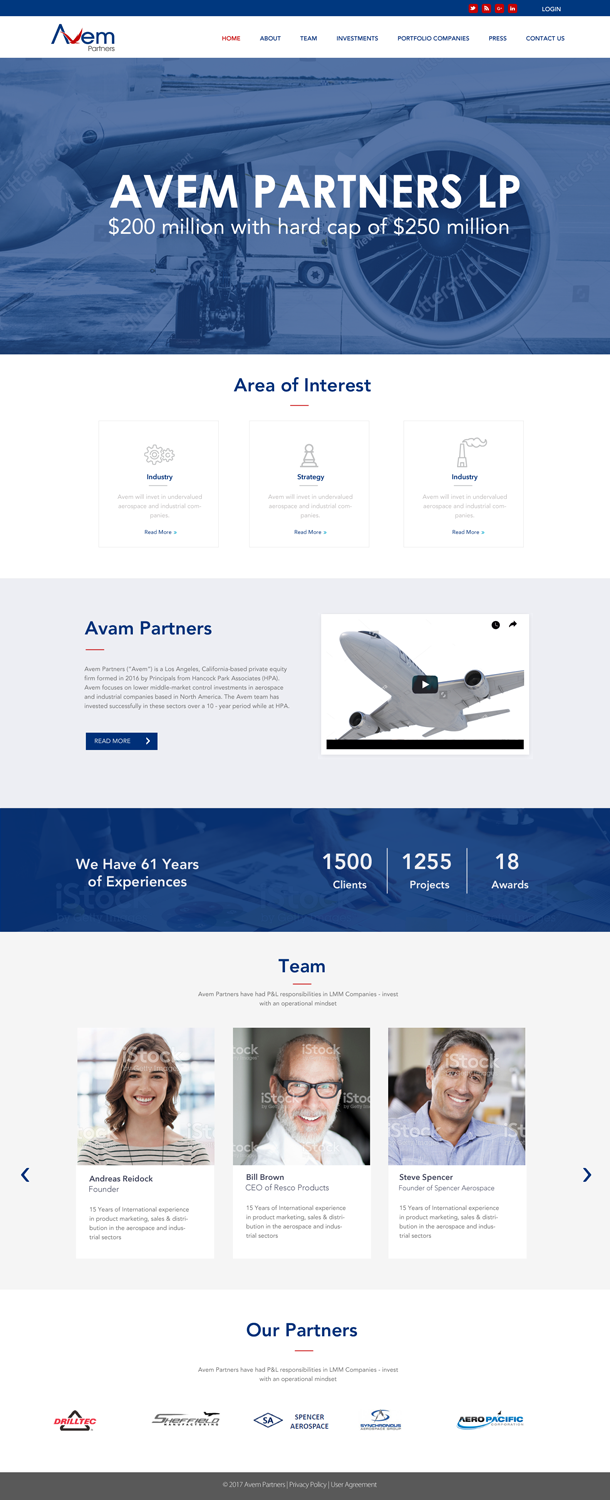 Web Design by chandrayaan.creative for Avem Partners | Design #16028571