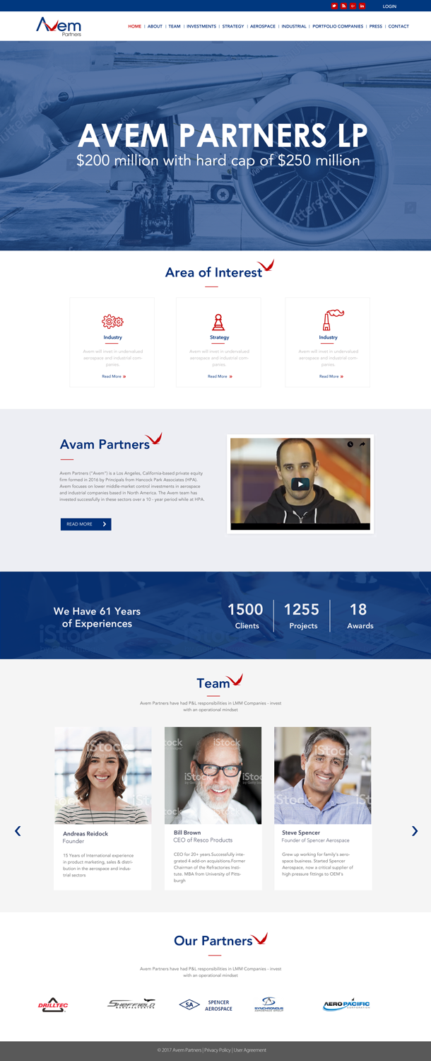 Web Design by chandrayaan.creative for Avem Partners | Design #16043268