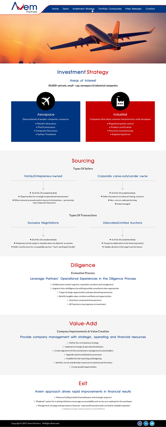 Web Design by Creative Design for Avem Partners | Design #16322283