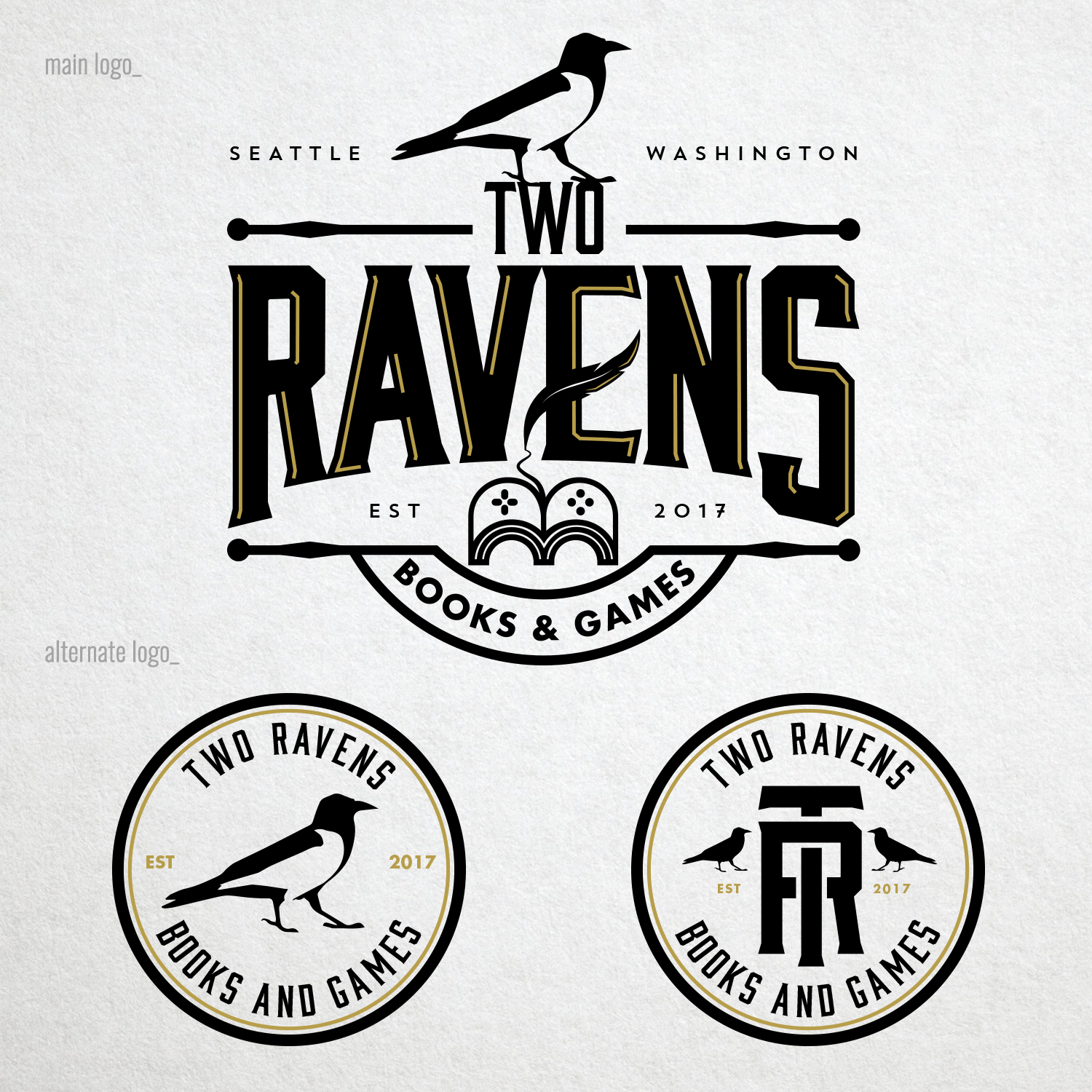 Logo Design by john garcia for Two Ravens Books and Games | Design #16025501