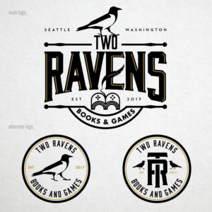 Logo Design by john garcia for Two Ravens Books and Games | Design: #16025501