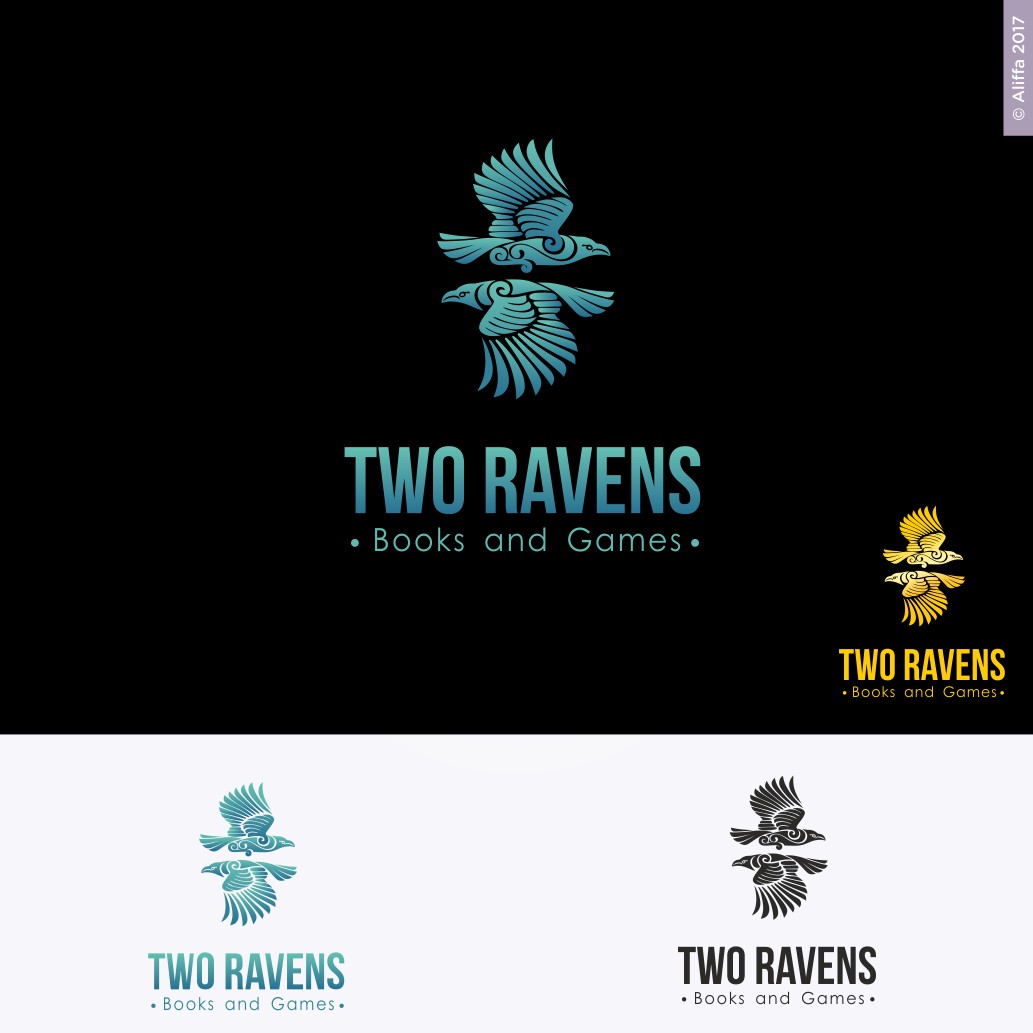 Logo Design by Aliffa for Two Ravens Books and Games | Design #16064160