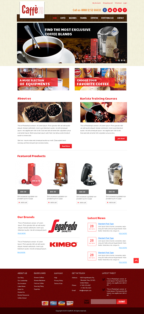 Web-Design von kecy08 für Caffe 79 Ltd | Design #2656448