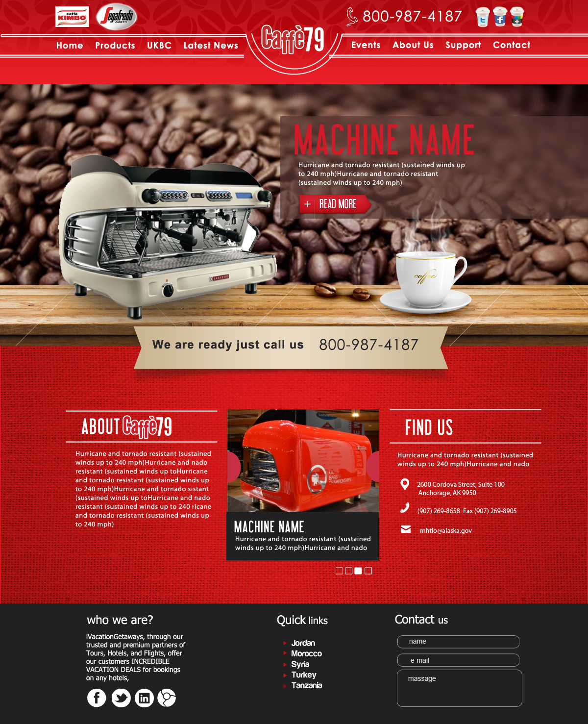 Web Design by adam designs for Caffe 79 Ltd | Design #2661415