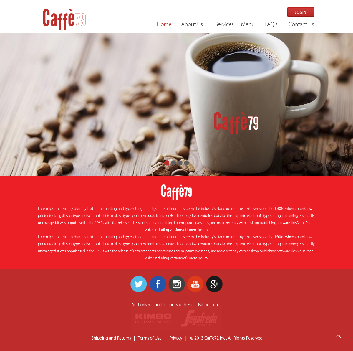 Web Design by pb for Caffe 79 Ltd | Design #2654711