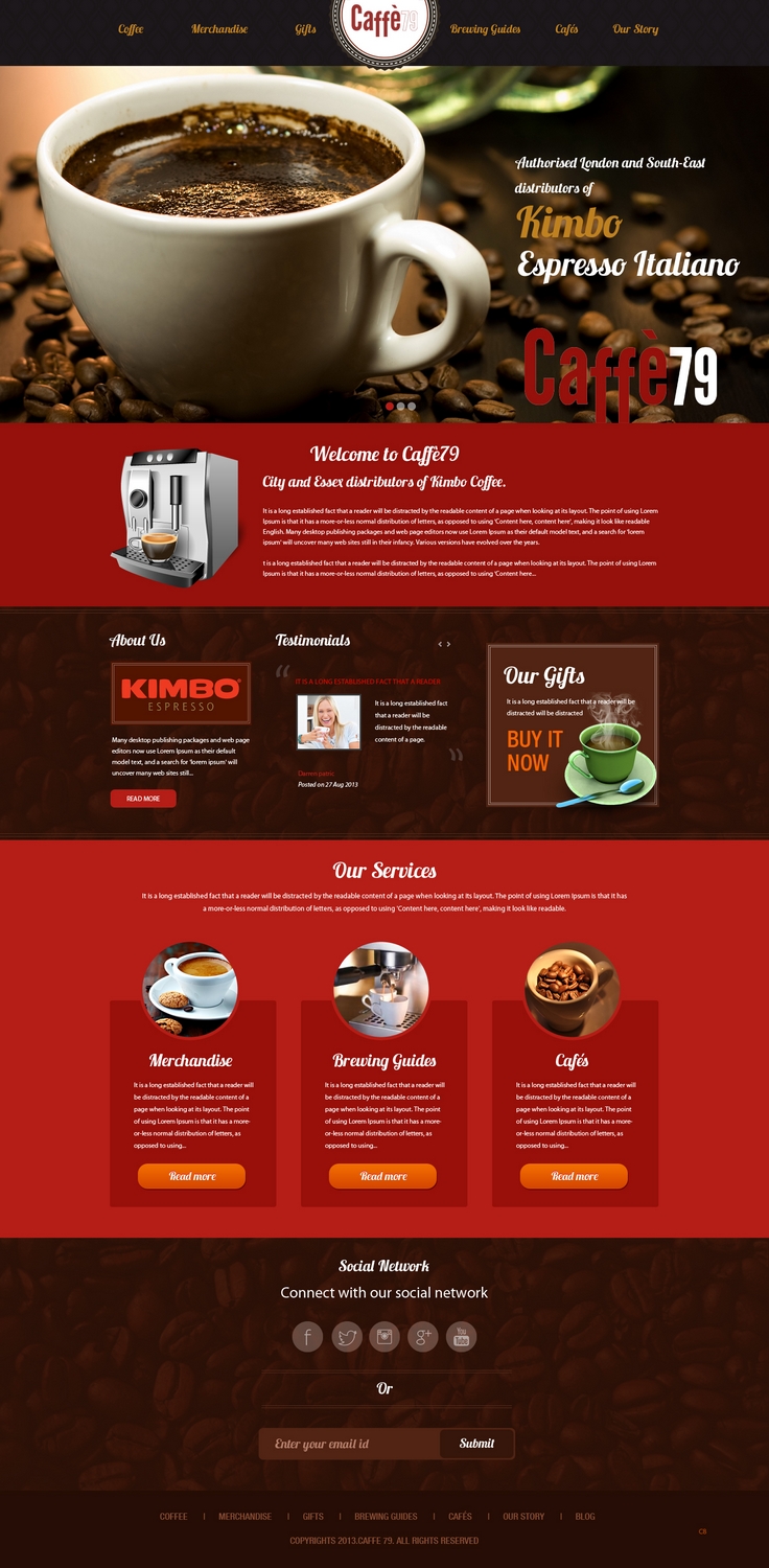 Web Design by pb for Caffe 79 Ltd | Design #2654727