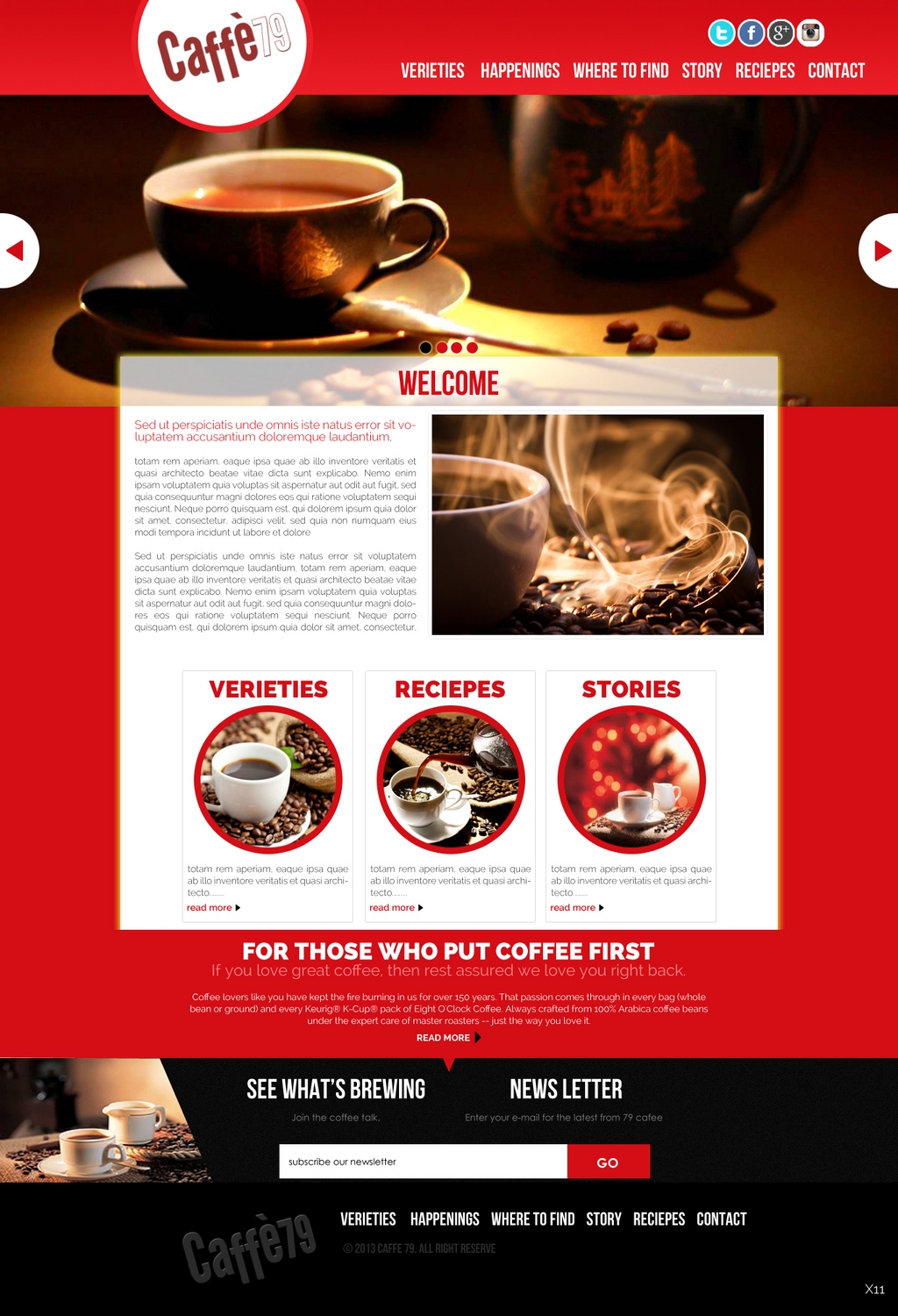Diseño Web por pb para Caffe 79 Ltd | Diseño #2658566