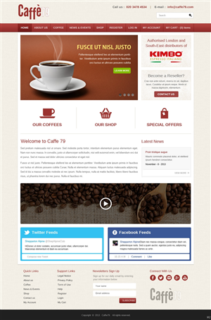 Diseño Web por pb para Caffe 79 Ltd | Diseño: #2669222